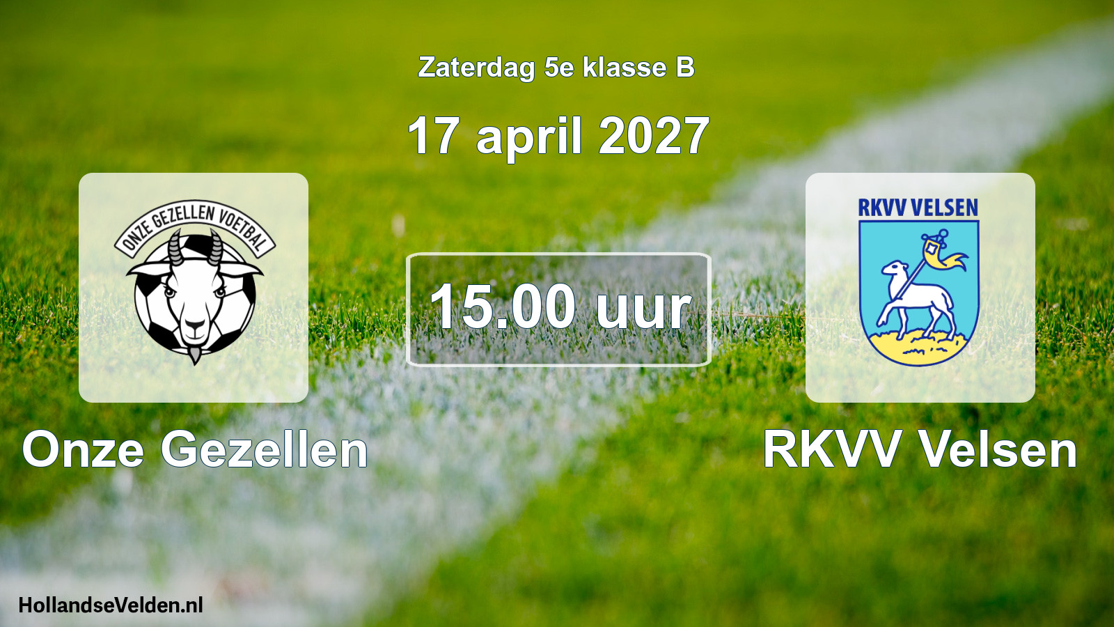 Geplande wedstrijd: Onze Gezellen - RKVV Velsen (17 april 2027)