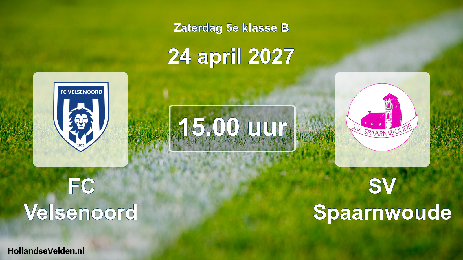 Scheduled Match: FC Velsenoord - SV Spaarnwoude (24 April 2027)