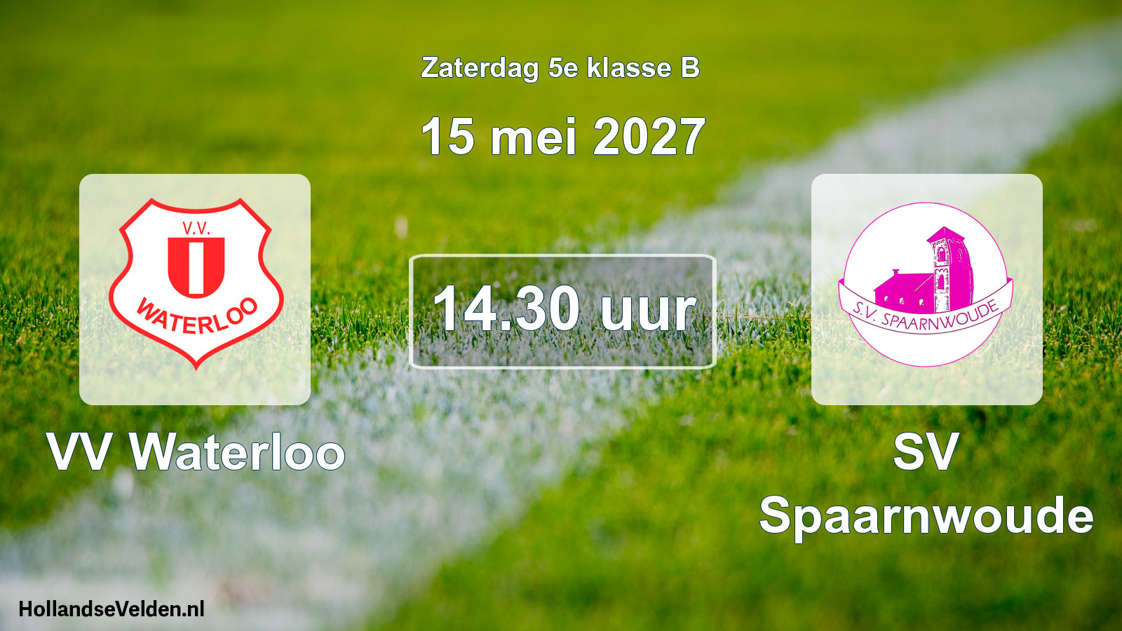 Geplande wedstrijd: VV Waterloo - SV Spaarnwoude (15 mei 2027)