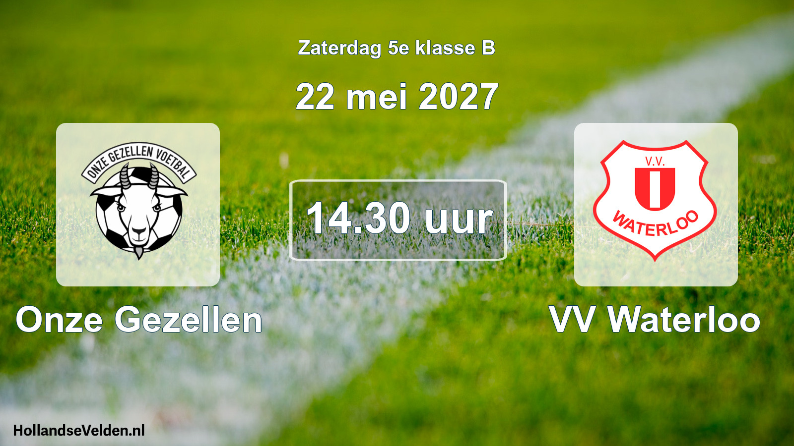 Geplande wedstrijd: Onze Gezellen - VV Waterloo (22 mei 2027)