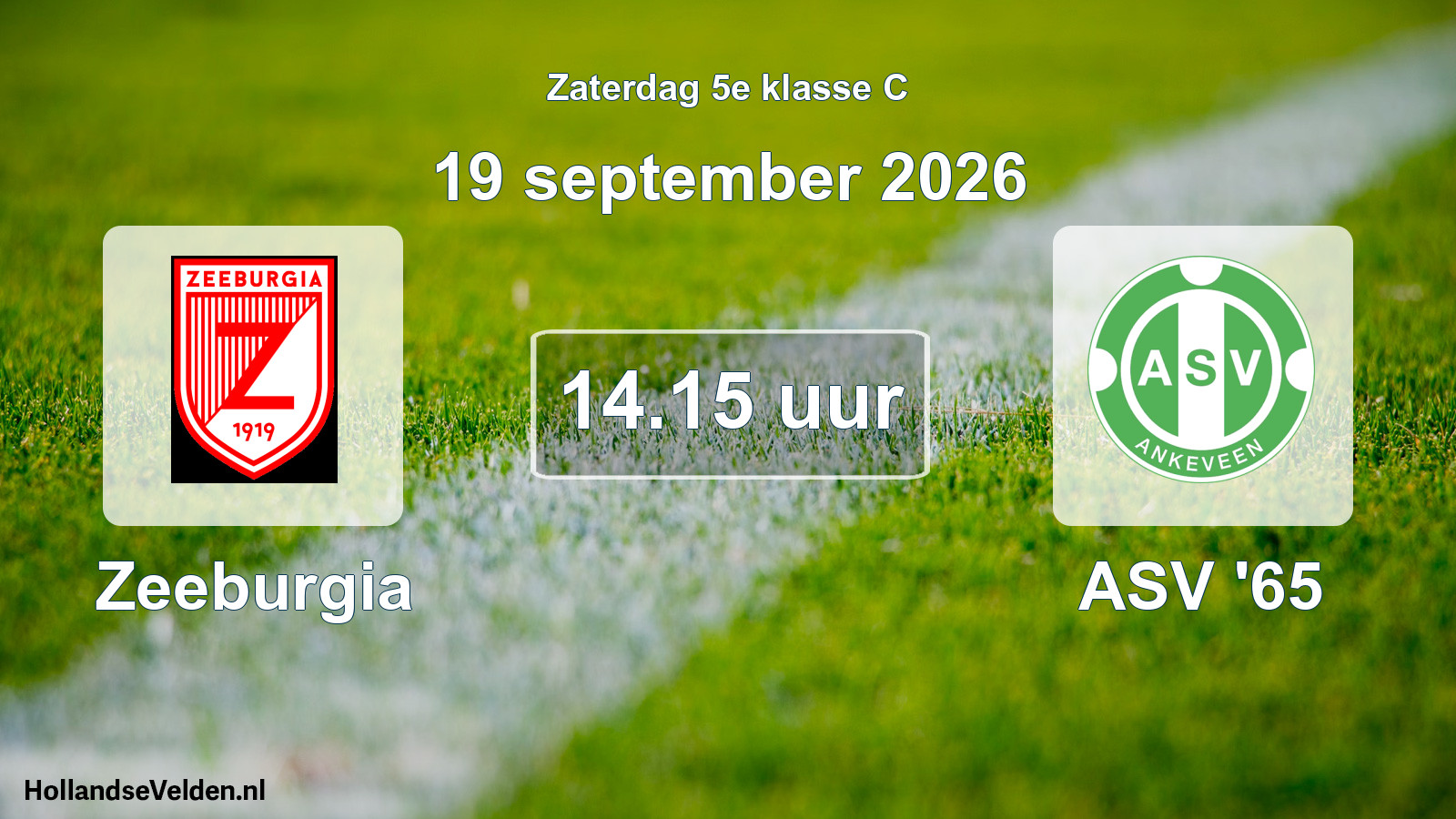 Geplande wedstrijd: Zeeburgia - ASV '65 (19 september 2026)