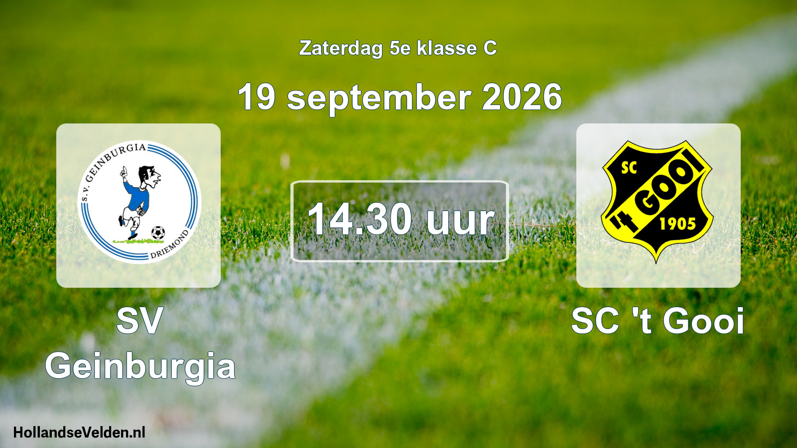 Scheduled Match: SV Geinburgia - SC 't Gooi (19 September 2026)