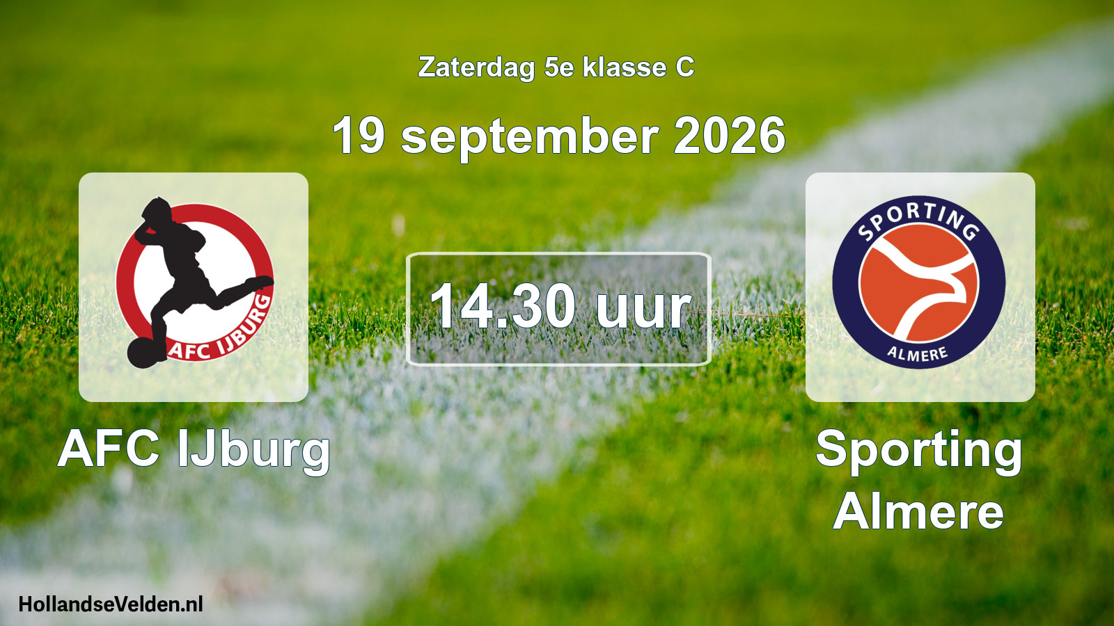 Geplande wedstrijd: AFC IJburg - Sporting Almere (19 september 2026)