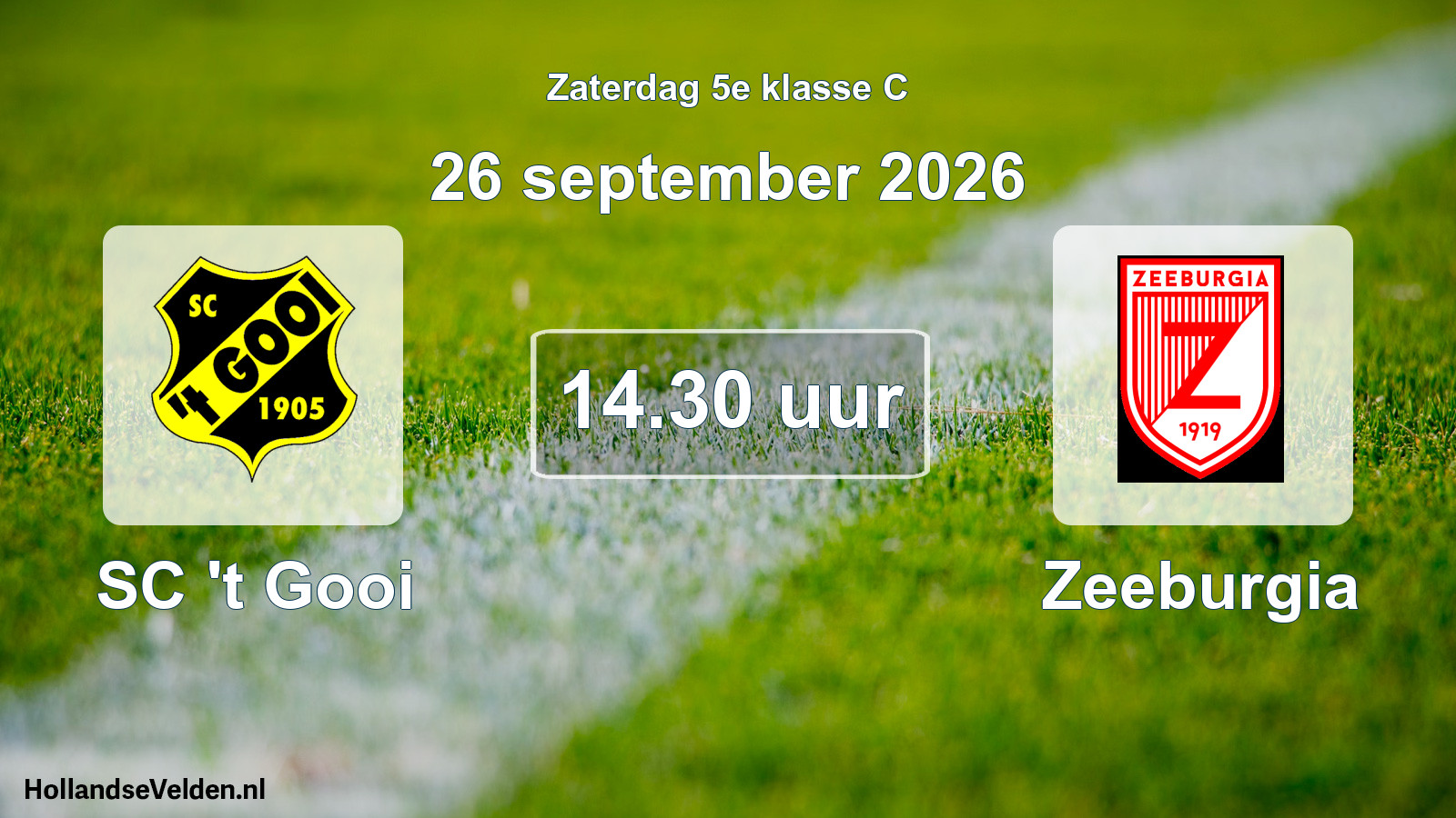 Geplande wedstrijd: SC 't Gooi - Zeeburgia (26 september 2026)