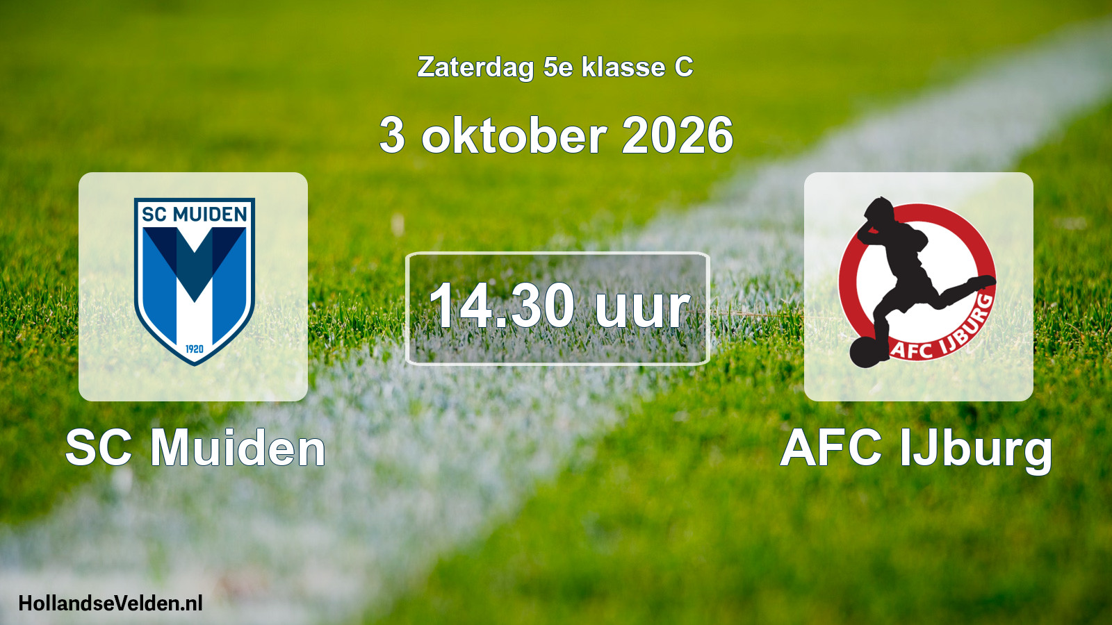 Geplande wedstrijd: SC Muiden - AFC IJburg (3 oktober 2026)
