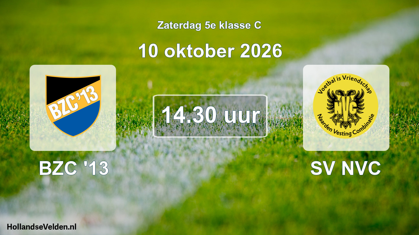 Geplande wedstrijd: BZC '13 - SV NVC (10 oktober 2026)