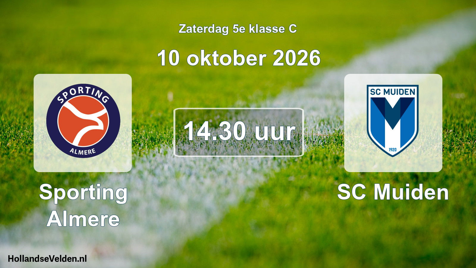 Geplande wedstrijd: Sporting Almere - SC Muiden (10 oktober 2026)