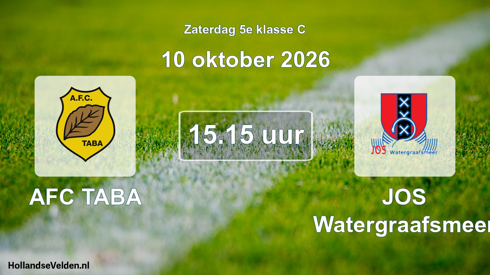 Geplande wedstrijd: AFC TABA - JOS Watergraafsmeer (10 oktober 2026)