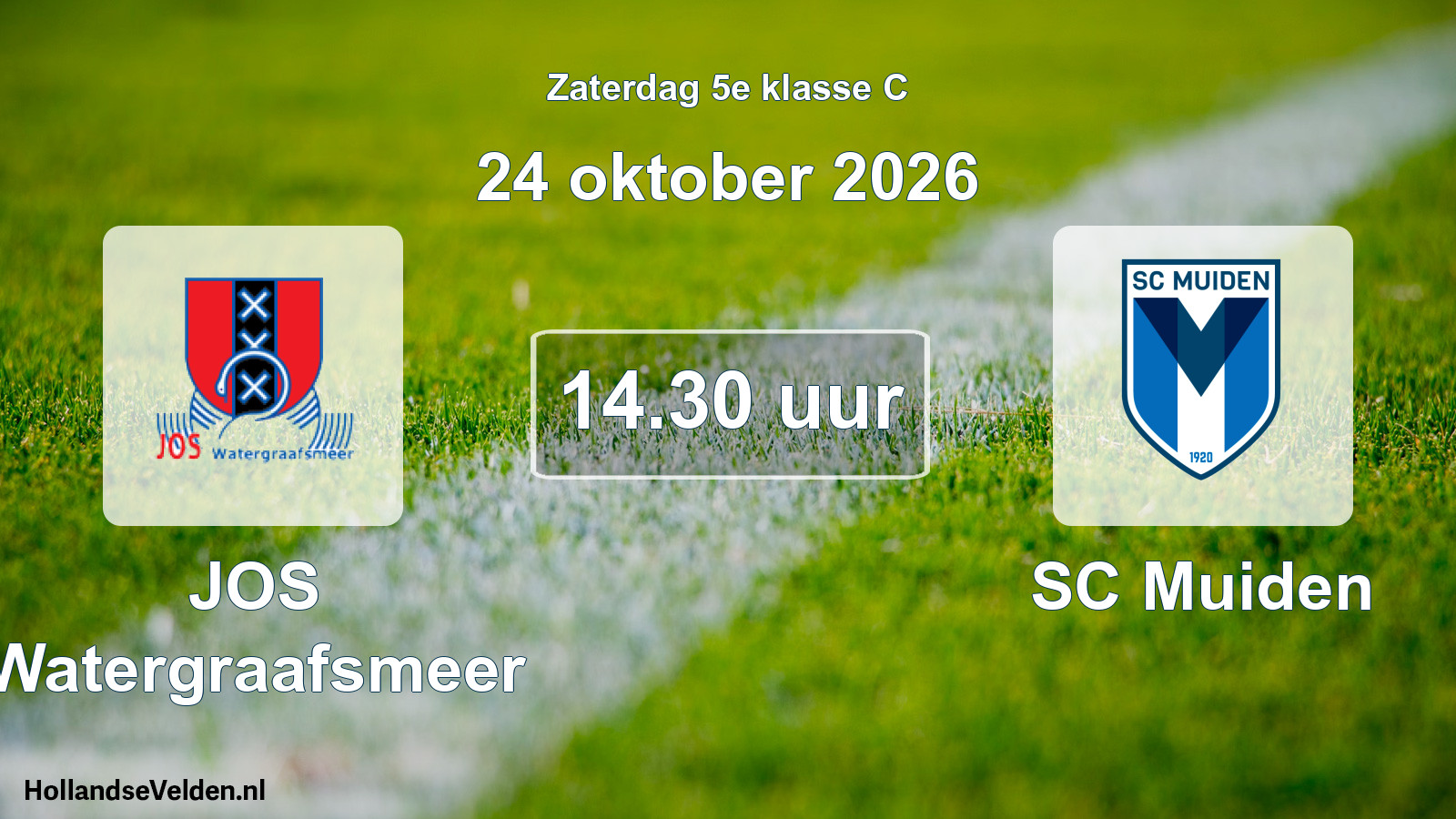 Geplande wedstrijd: JOS Watergraafsmeer - SC Muiden (24 oktober 2026)