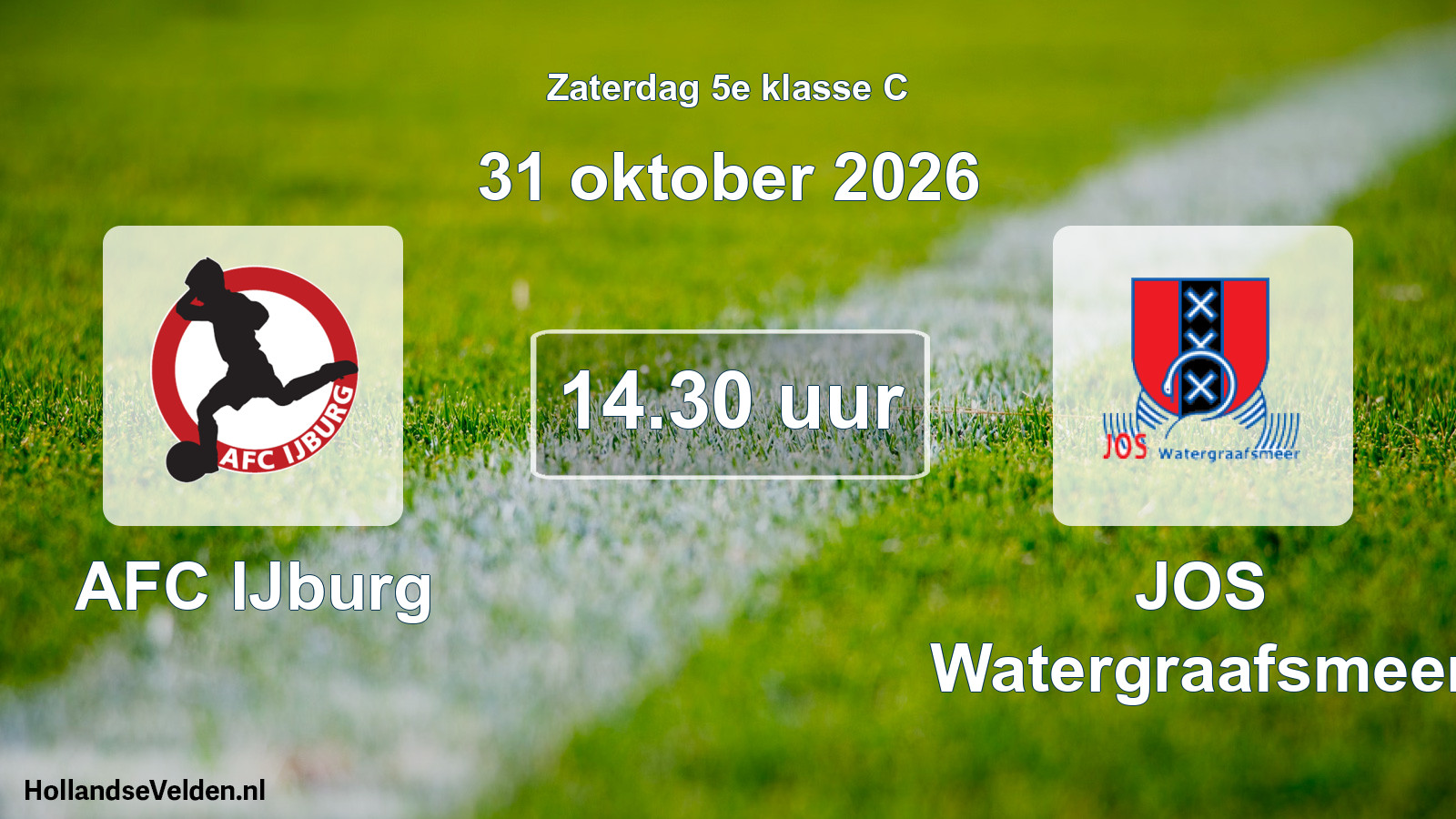 Geplande wedstrijd: AFC IJburg - JOS Watergraafsmeer (31 oktober 2026)