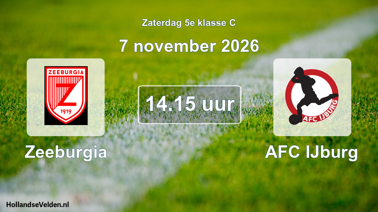 Geplande wedstrijd: Zeeburgia - AFC IJburg (7 november 2026)