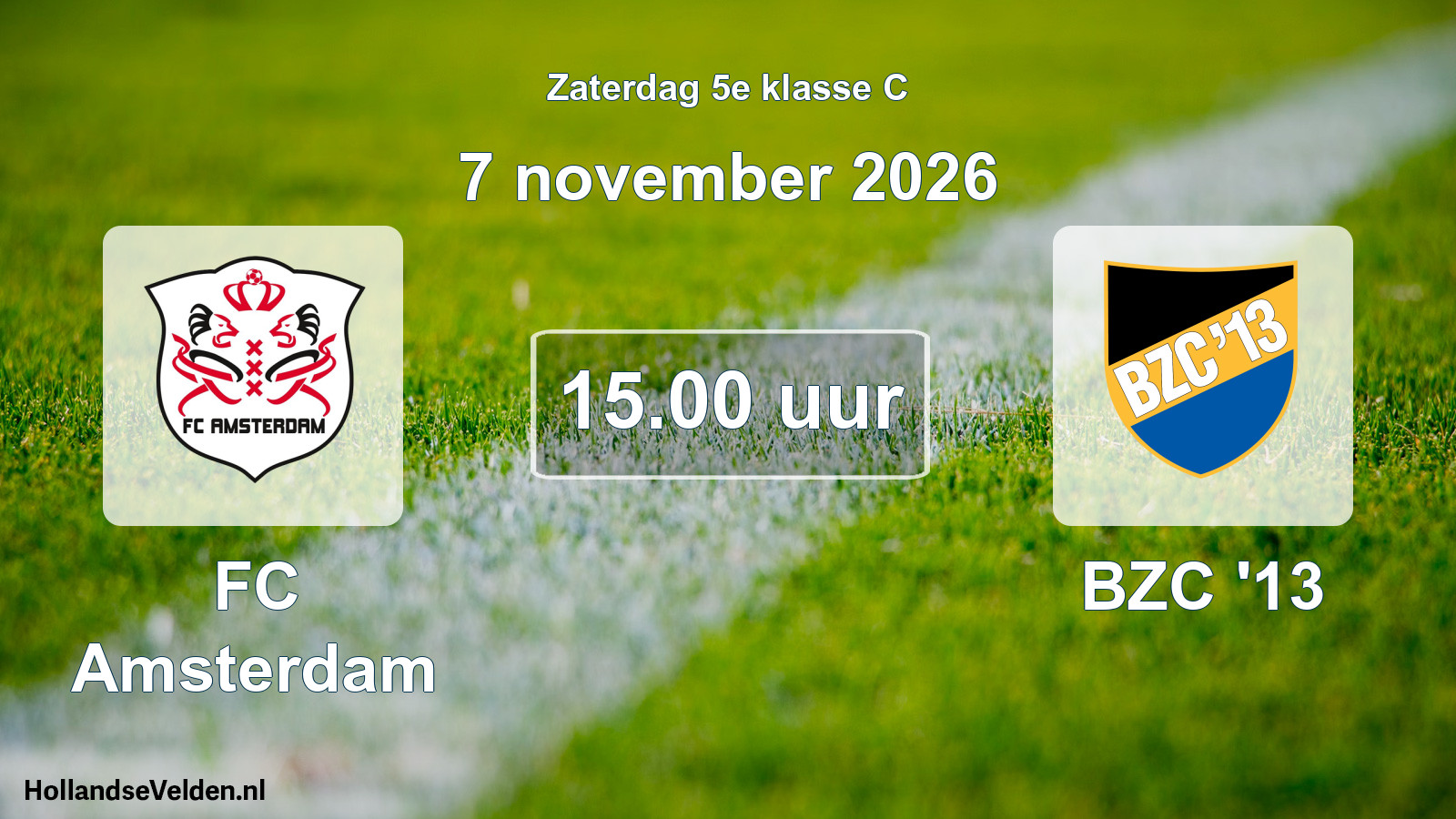 Geplande wedstrijd: FC Amsterdam - BZC '13 (7 november 2026)