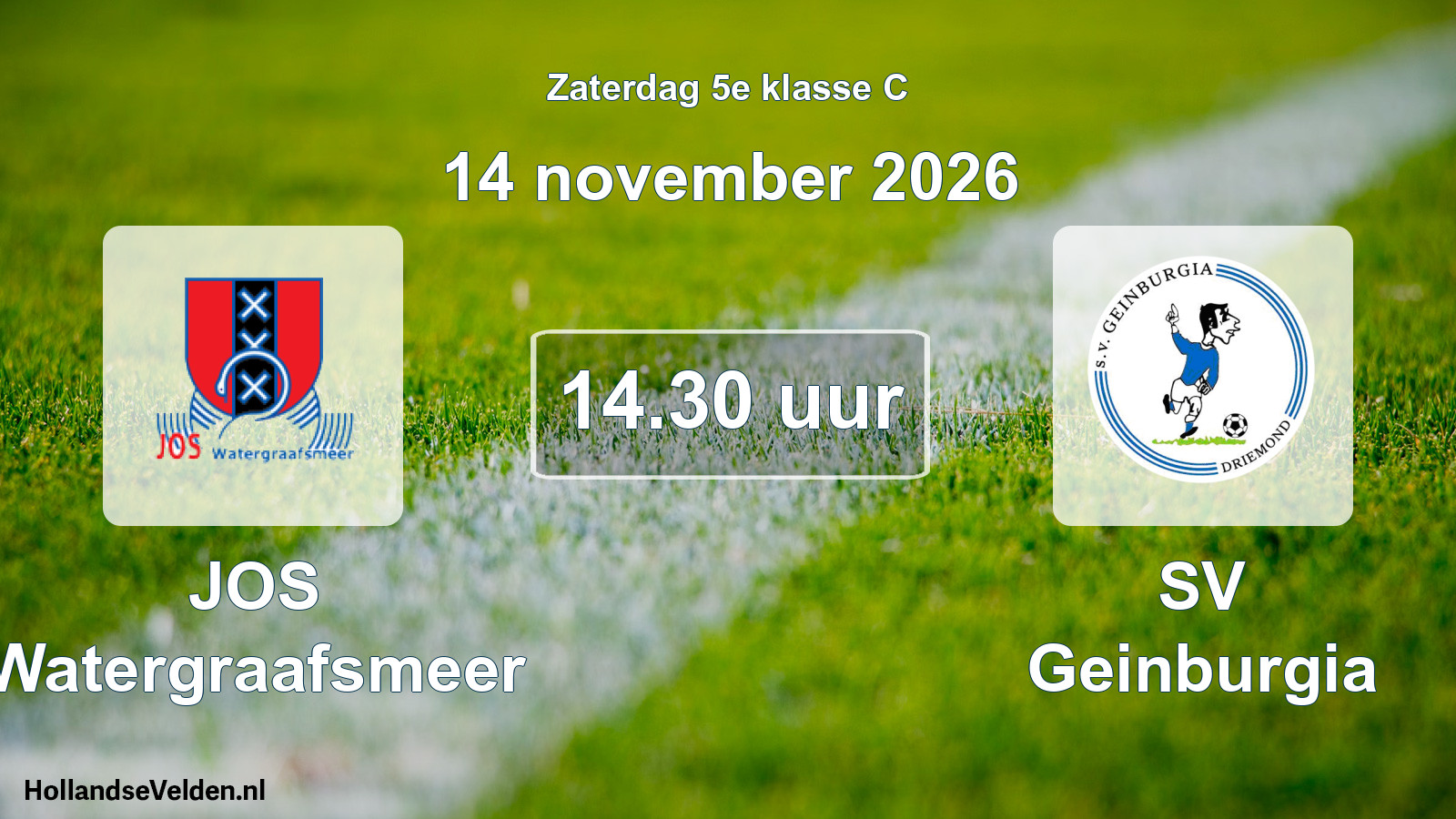 Geplande wedstrijd: JOS Watergraafsmeer - SV Geinburgia (14 november 2026)