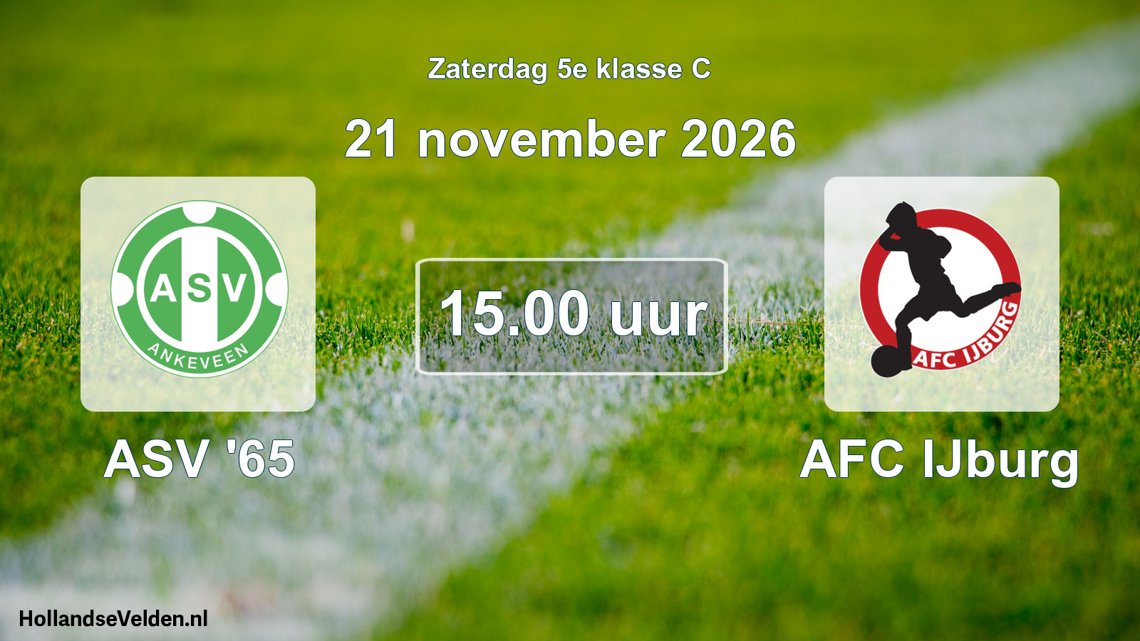 Geplande wedstrijd: ASV '65 - AFC IJburg (21 november 2026)