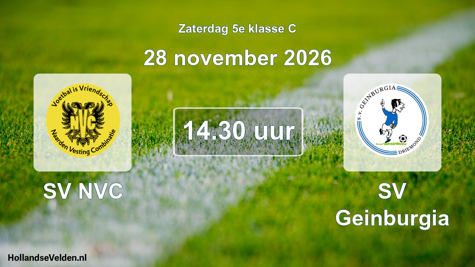 Geplande wedstrijd: SV NVC - SV Geinburgia (28 november 2026)