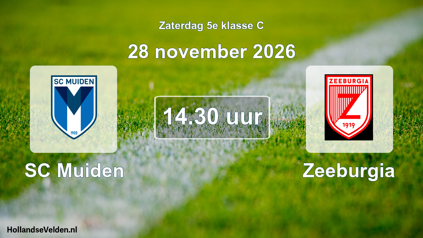 Geplande wedstrijd: SC Muiden - Zeeburgia (28 november 2026)