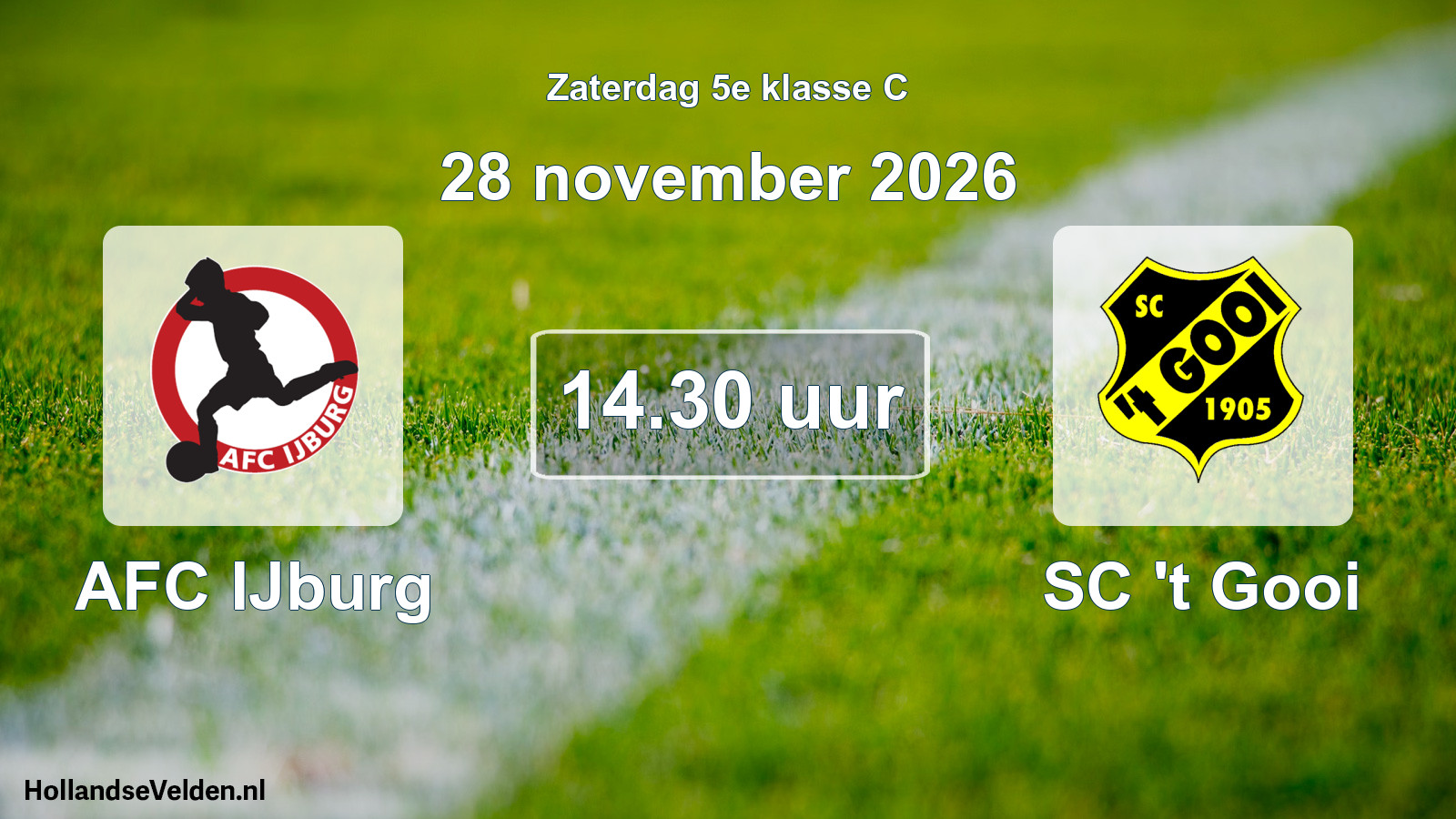 Geplande wedstrijd: AFC IJburg - SC 't Gooi (28 november 2026)