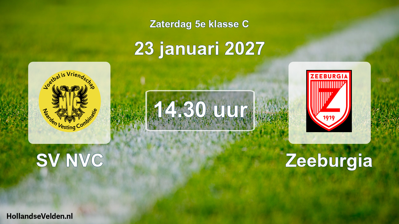 Geplande wedstrijd: SV NVC - Zeeburgia (23 januari 2027)
