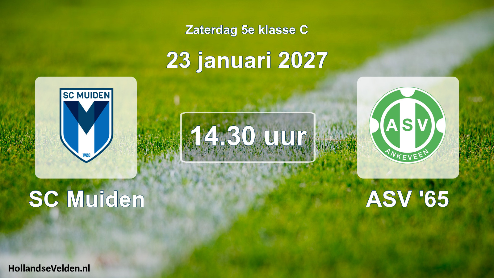 Geplande wedstrijd: SC Muiden - ASV '65 (23 januari 2027)