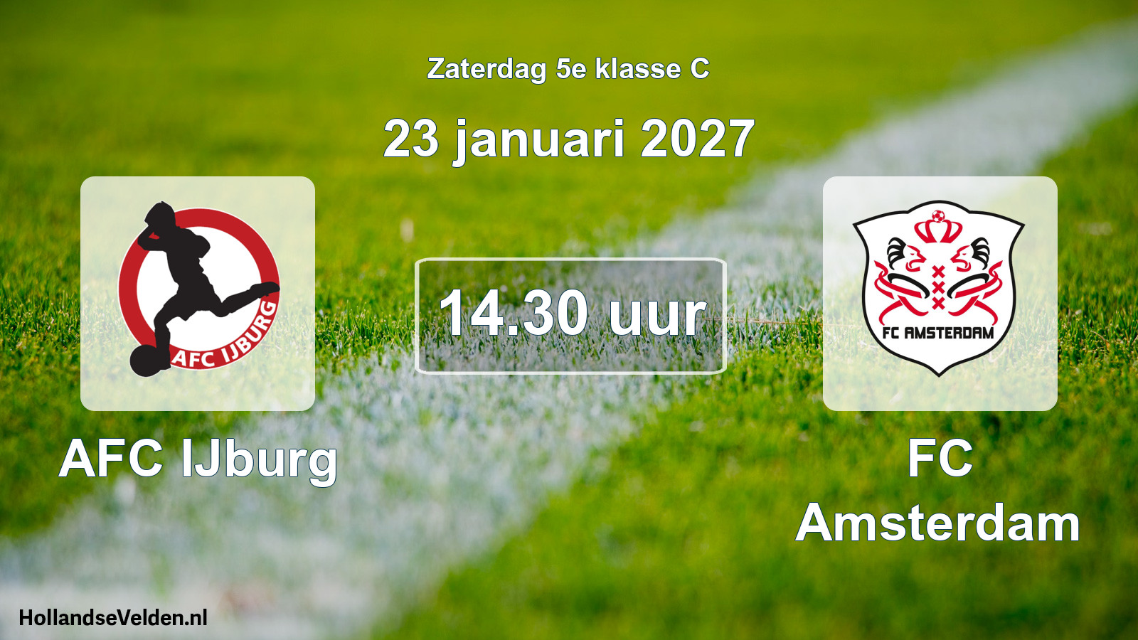 Geplande wedstrijd: AFC IJburg - FC Amsterdam (23 januari 2027)