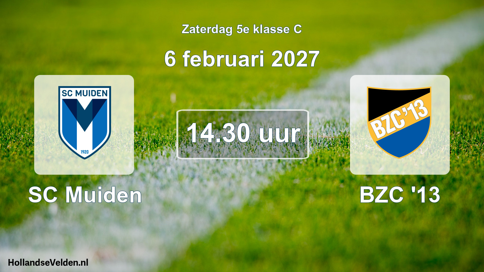 Geplande wedstrijd: SC Muiden - BZC '13 (6 februari 2027)