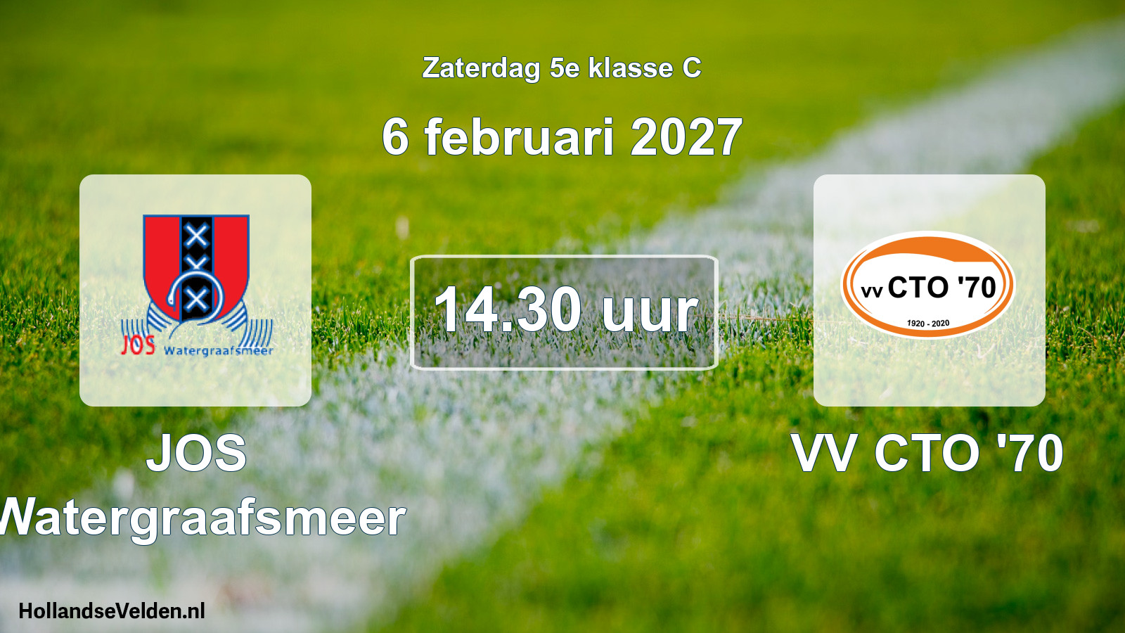 Geplande wedstrijd: JOS Watergraafsmeer - VV CTO '70 (6 februari 2027)