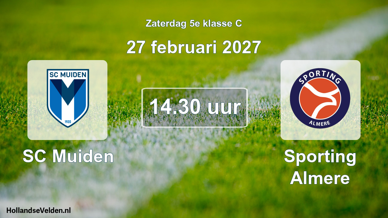 Geplande wedstrijd: SC Muiden - Sporting Almere (27 februari 2027)