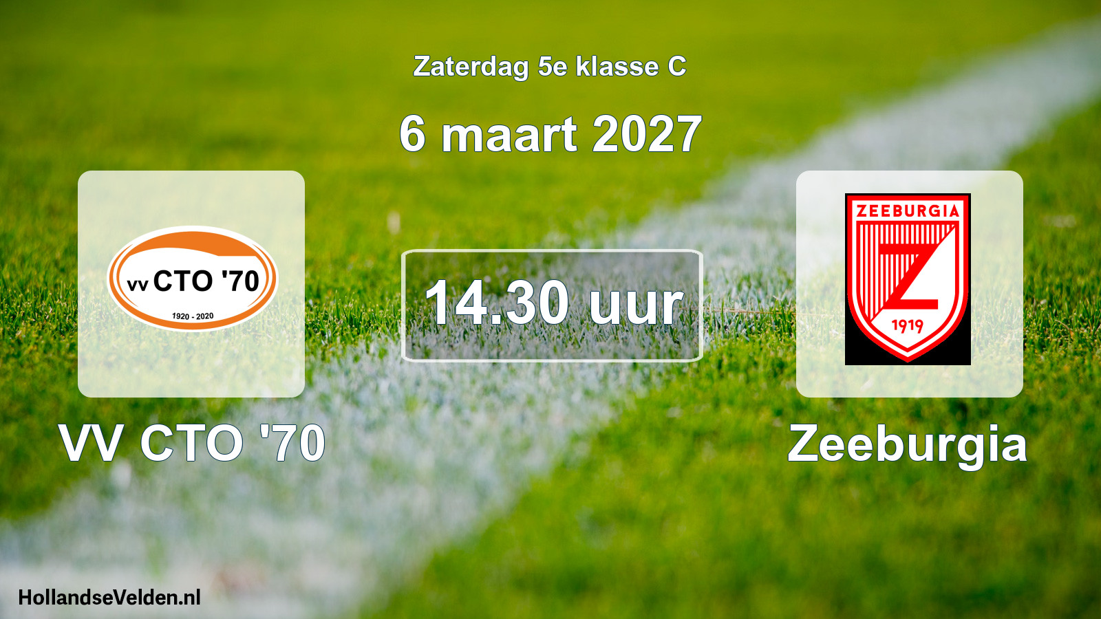 Geplande wedstrijd: VV CTO '70 - Zeeburgia (6 maart 2027)