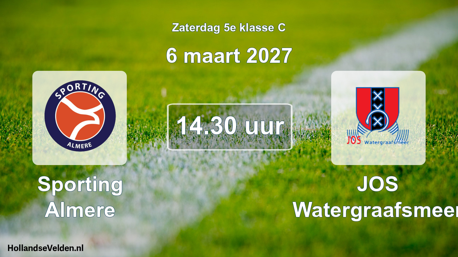 Geplande wedstrijd: Sporting Almere - JOS Watergraafsmeer (6 maart 2027)