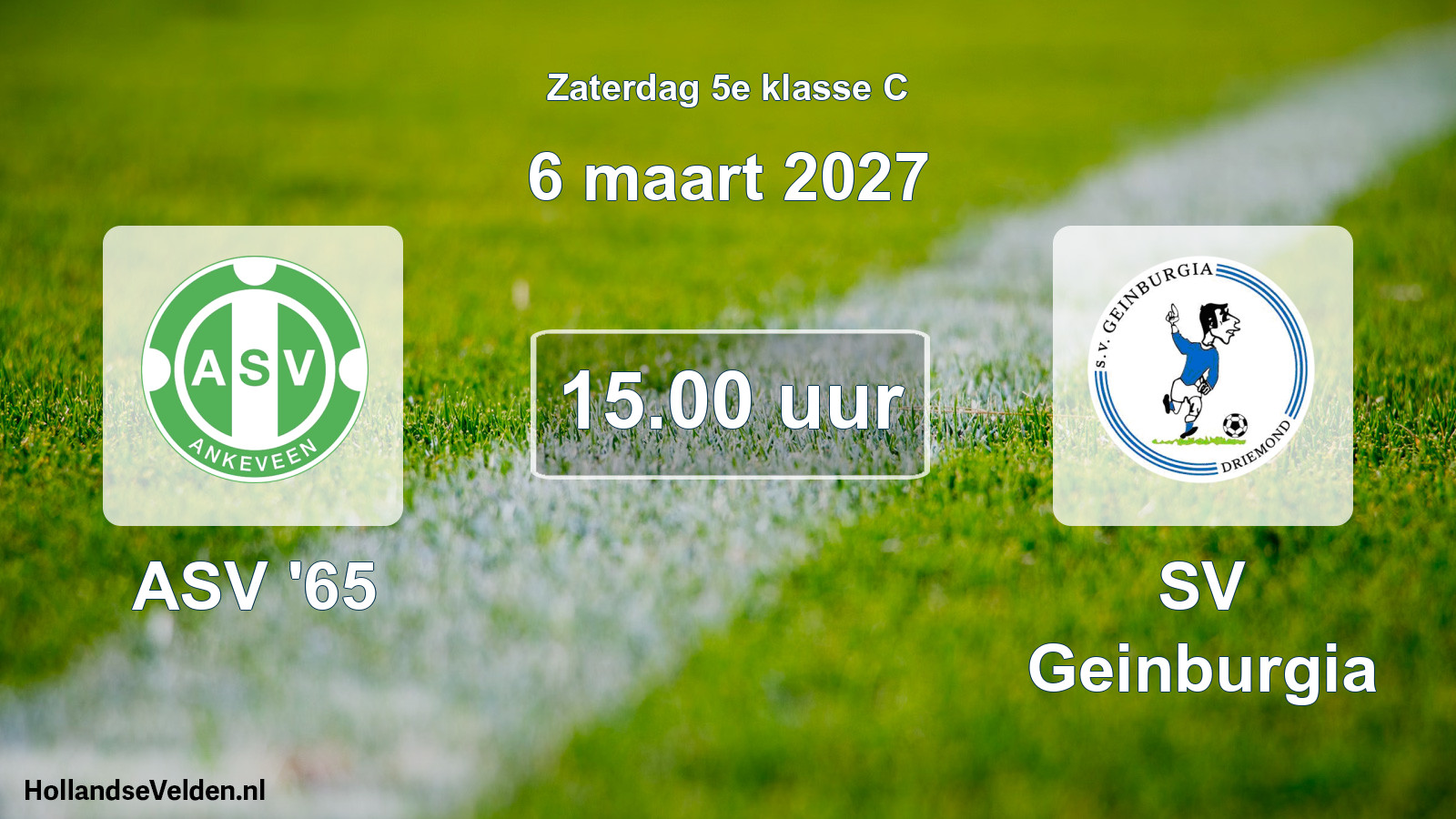 Geplande wedstrijd: ASV '65 - SV Geinburgia (6 maart 2027)
