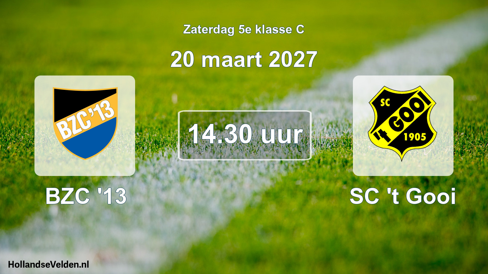 Geplande wedstrijd: BZC '13 - SC 't Gooi (20 maart 2027)