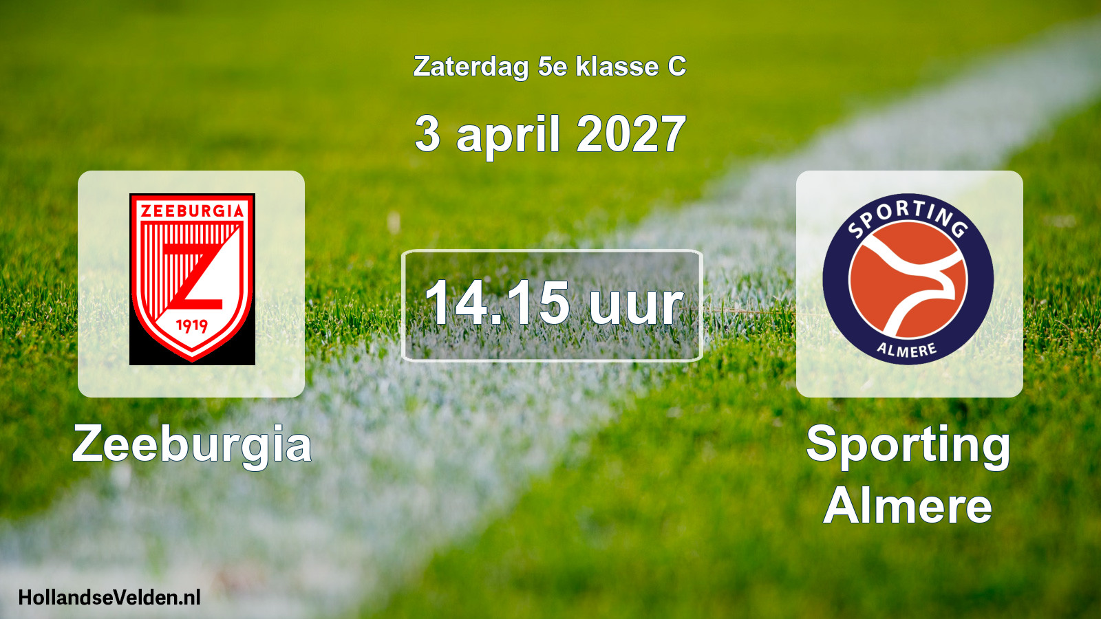 Geplande wedstrijd: Zeeburgia - Sporting Almere (3 april 2027)