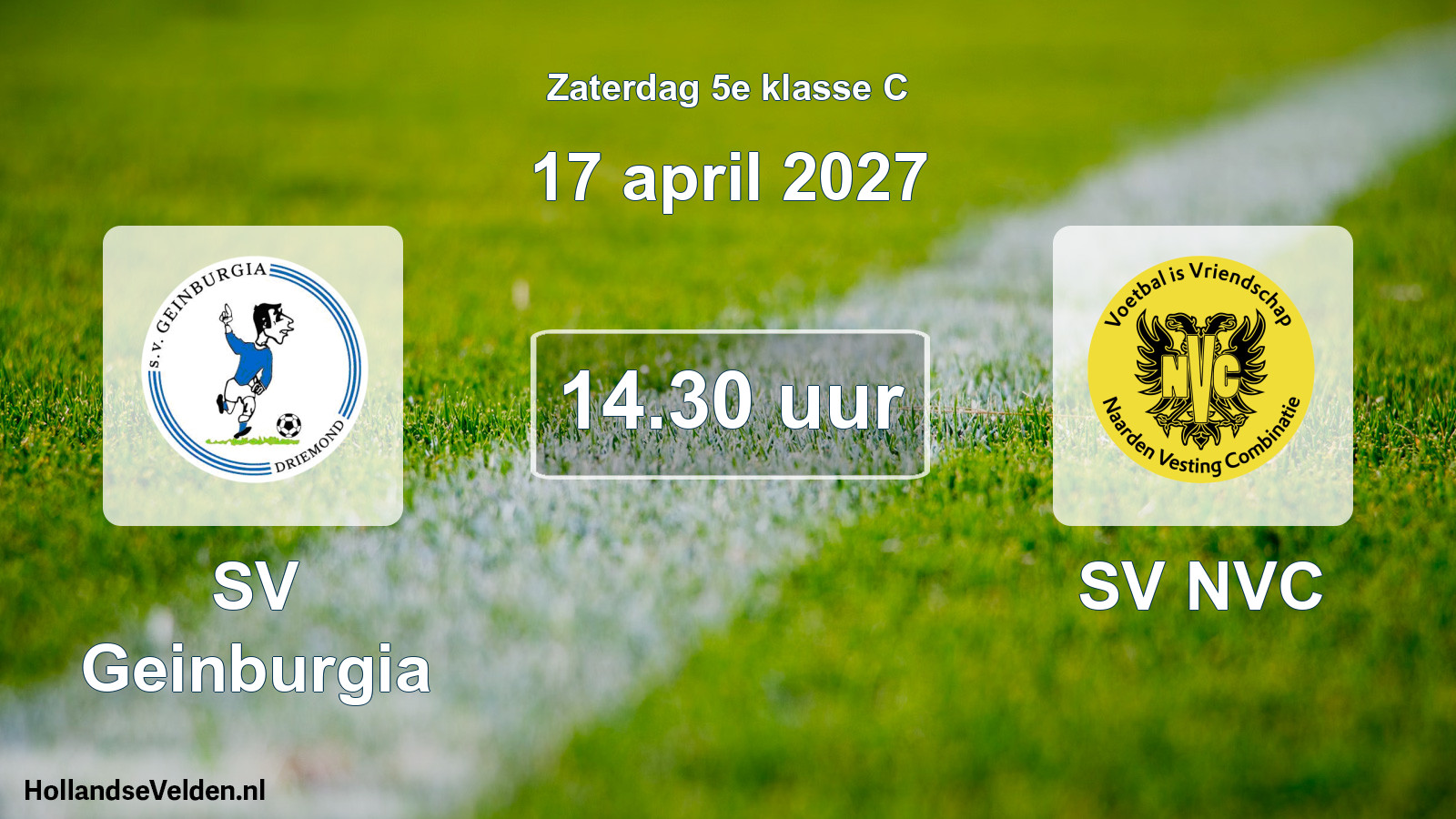 Geplande wedstrijd: SV Geinburgia - SV NVC (17 april 2027)