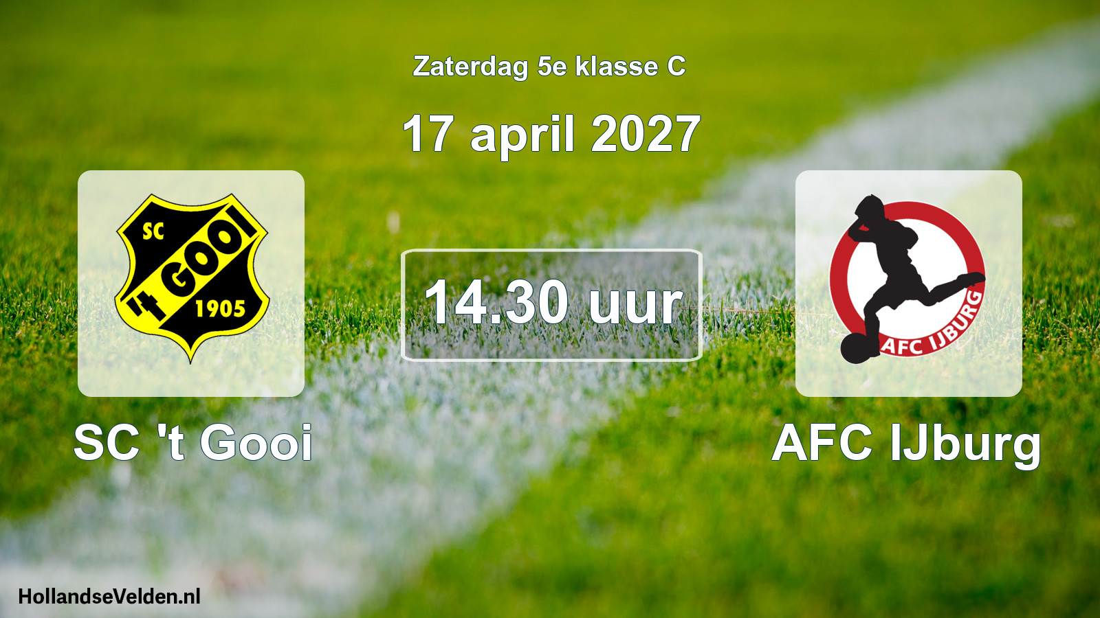 Geplande wedstrijd: SC 't Gooi - AFC IJburg (17 april 2027)