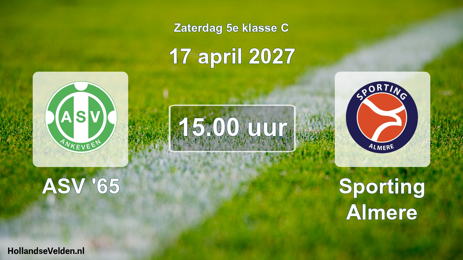 Geplande wedstrijd: ASV '65 - Sporting Almere (17 april 2027)