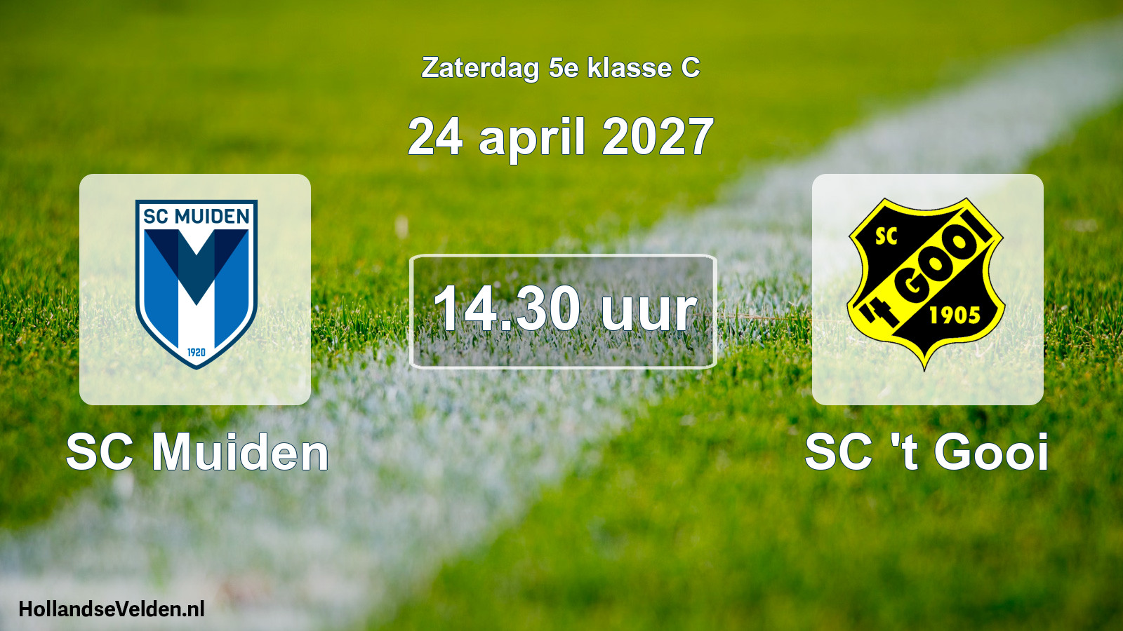 Geplande wedstrijd: SC Muiden - SC 't Gooi (24 april 2027)