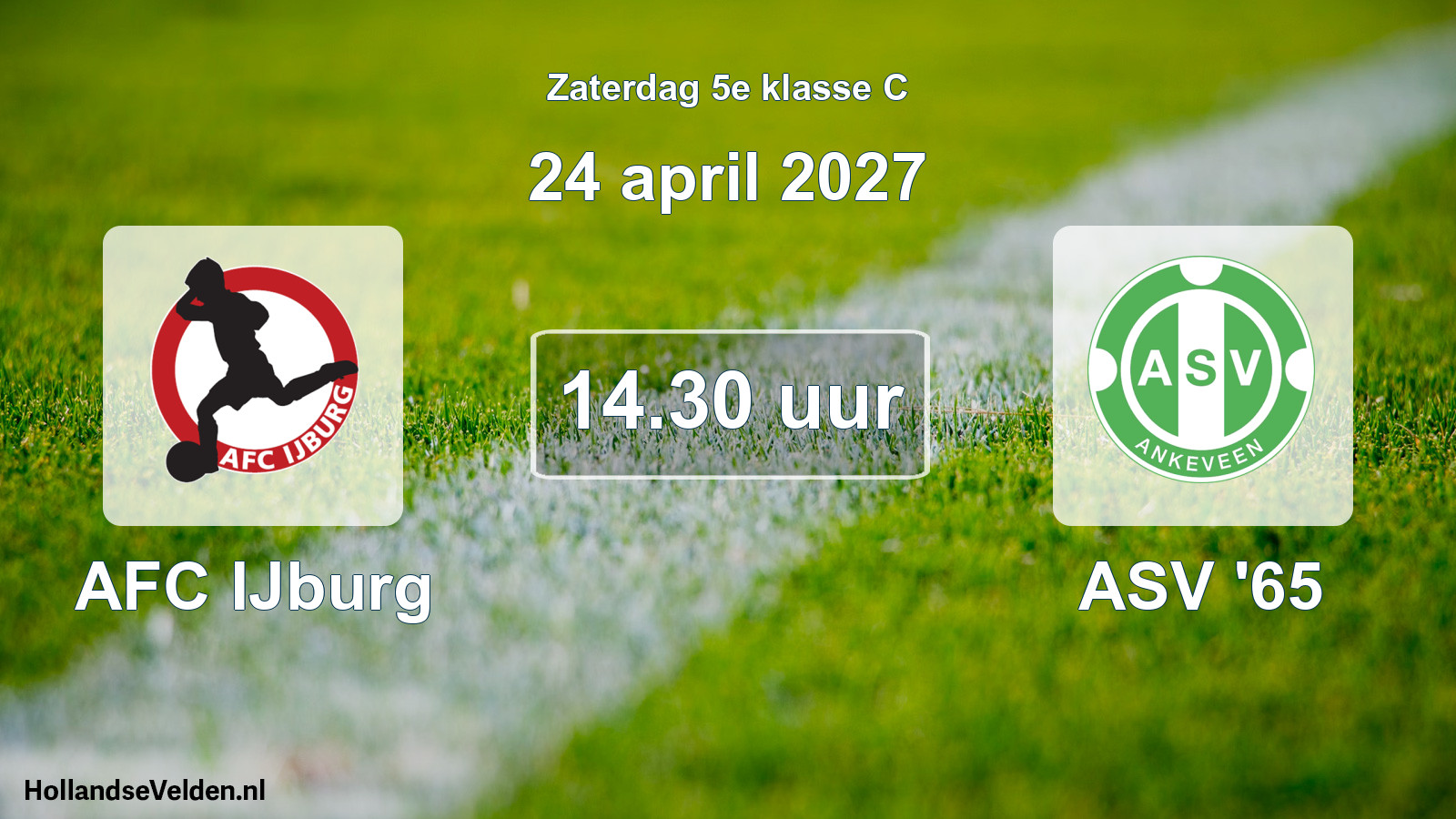 Geplande wedstrijd: AFC IJburg - ASV '65 (24 april 2027)