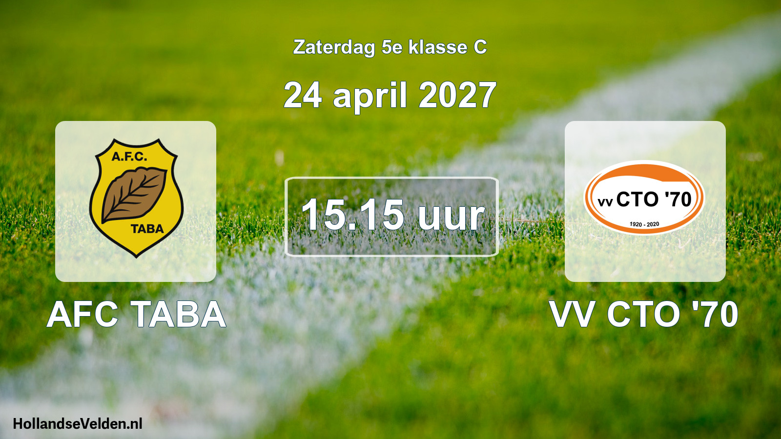 Geplande wedstrijd: AFC TABA - VV CTO '70 (24 april 2027)
