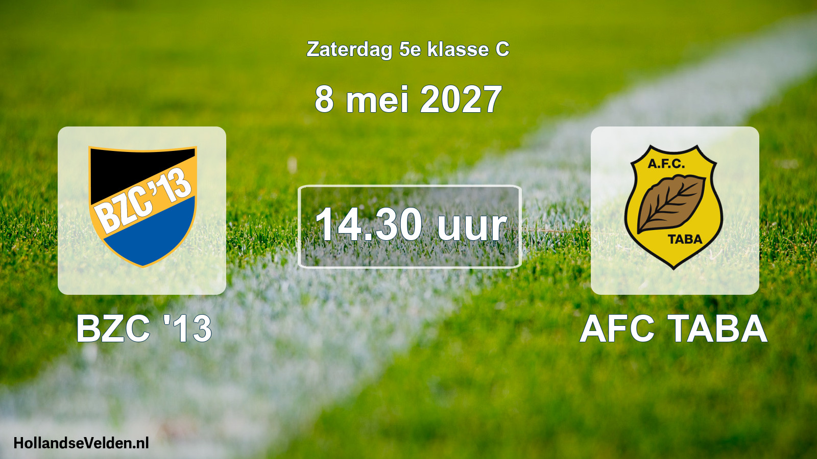 Geplande wedstrijd: BZC '13 - AFC TABA (8 mei 2027)