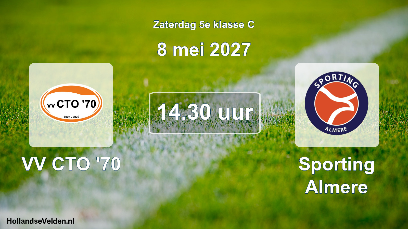 Geplande wedstrijd: VV CTO '70 - Sporting Almere (8 mei 2027)