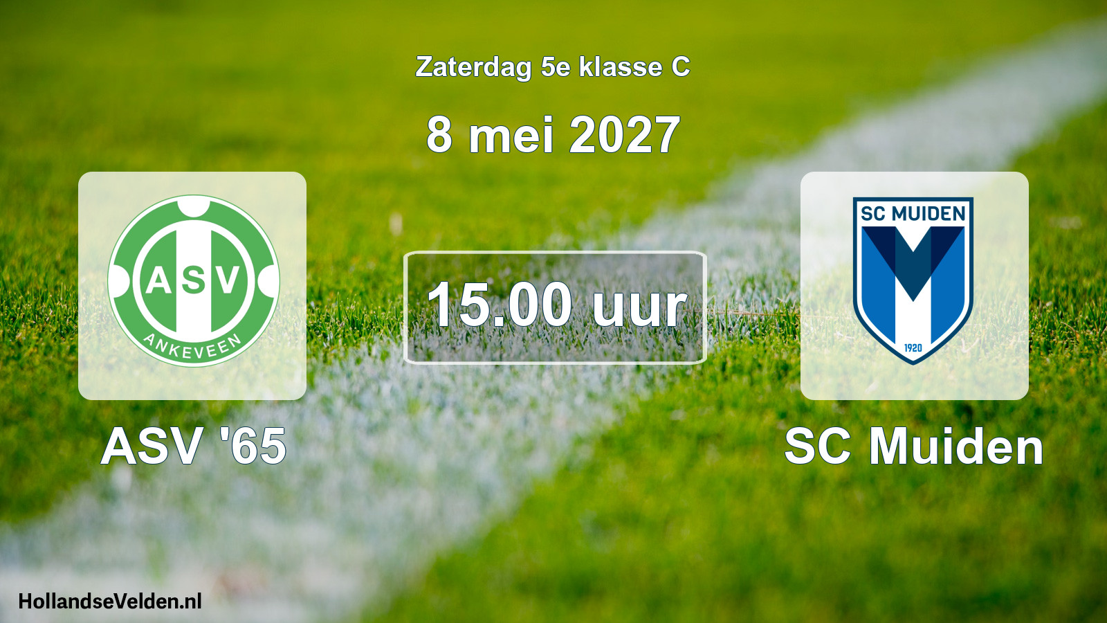 Geplande wedstrijd: ASV '65 - SC Muiden (8 mei 2027)