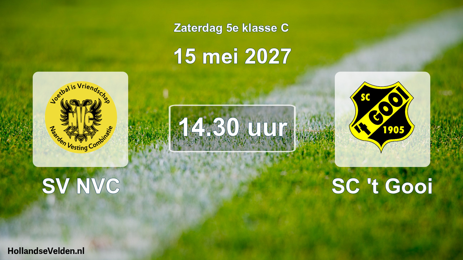 Geplande wedstrijd: SV NVC - SC 't Gooi (15 mei 2027)