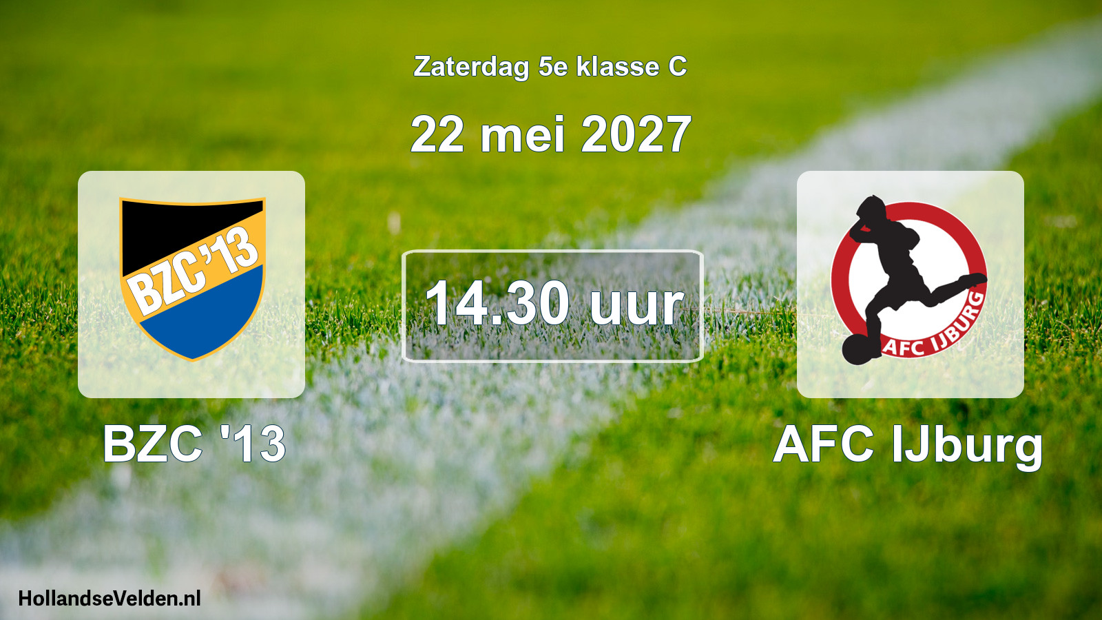 Geplande wedstrijd: BZC '13 - AFC IJburg (22 mei 2027)