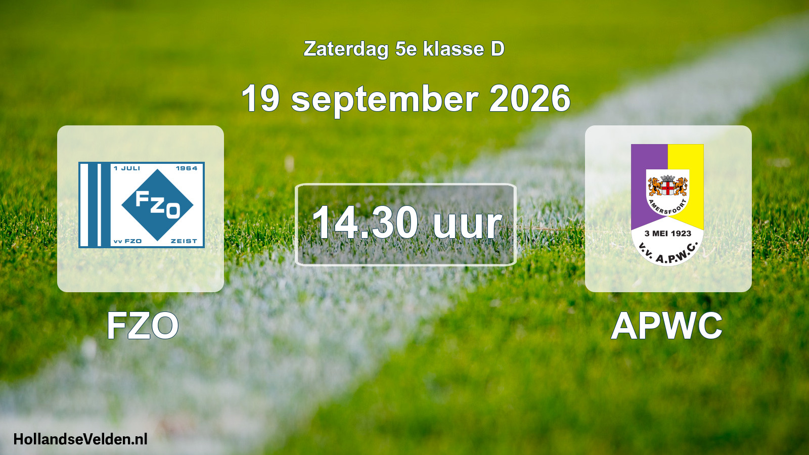 Geplande wedstrijd: FZO - APWC (19 september 2026)