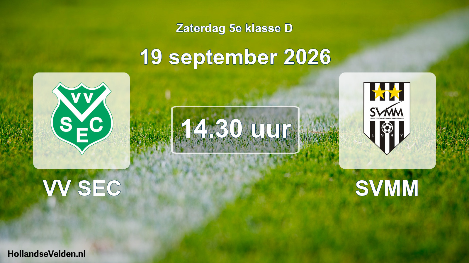Geplande wedstrijd: VV SEC - SVMM (19 september 2026)
