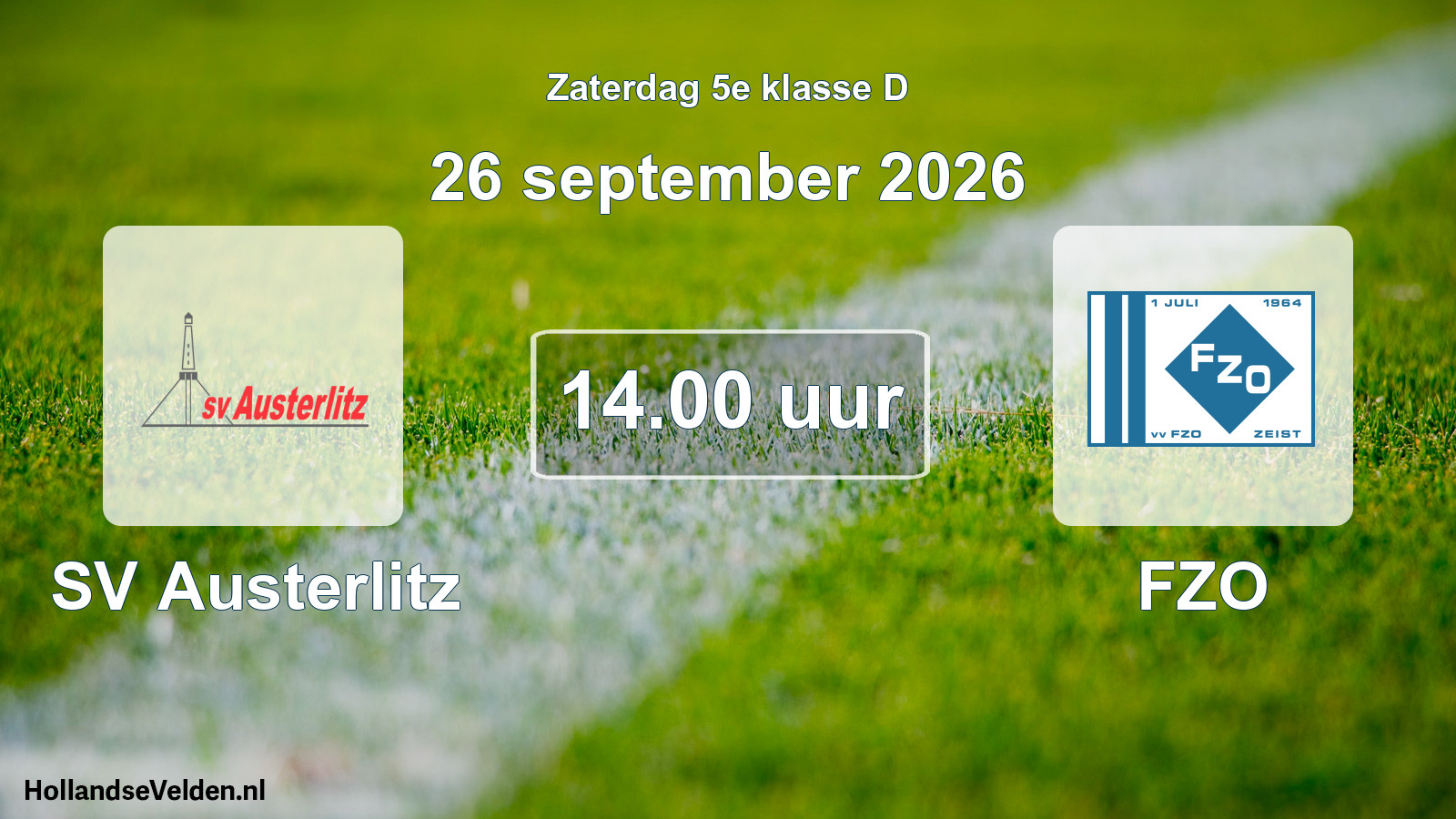 Geplande wedstrijd: SV Austerlitz - FZO (26 september 2026)