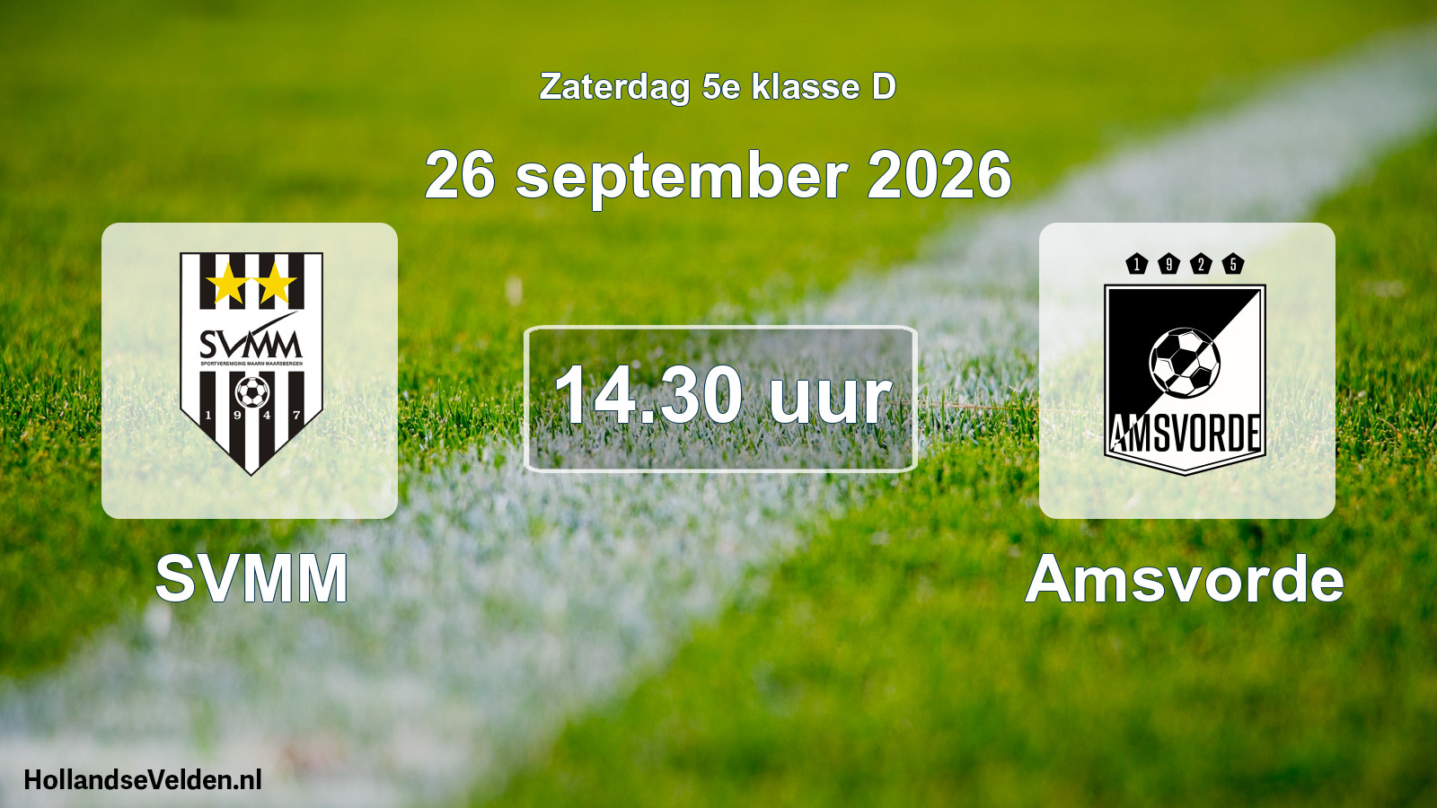 Geplande wedstrijd: SVMM - Amsvorde (26 september 2026)