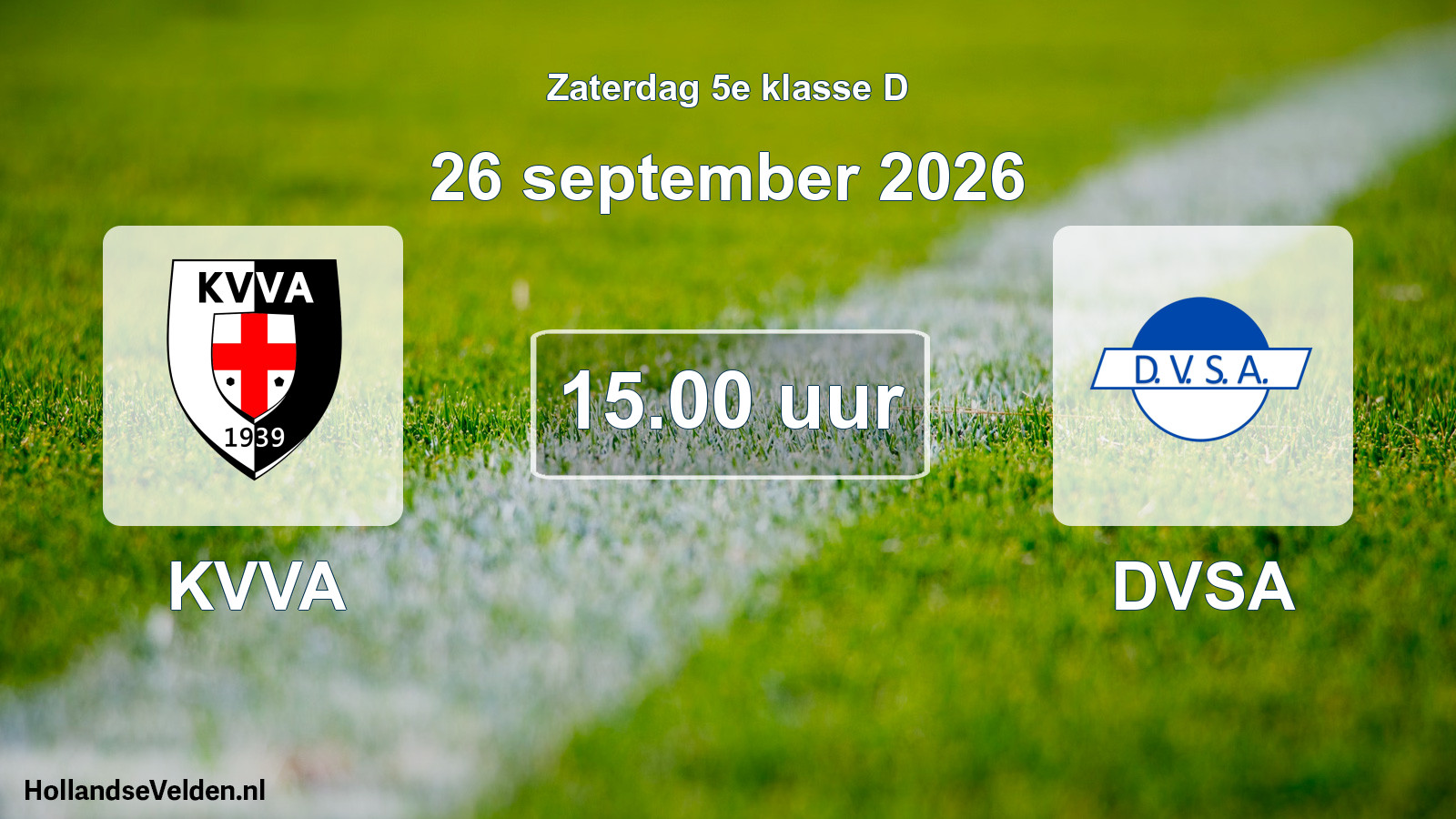 Geplande wedstrijd: KVVA - DVSA (26 september 2026)