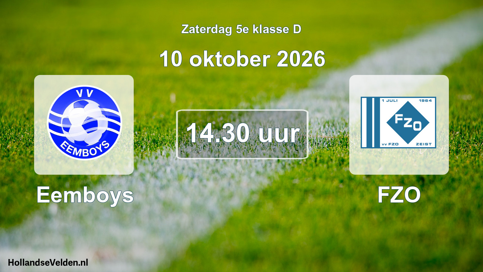 Geplande wedstrijd: Eemboys - FZO (10 oktober 2026)
