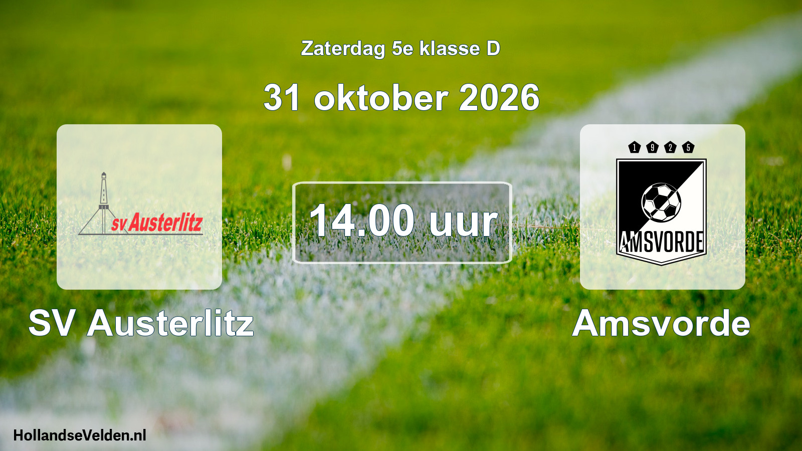 Geplande wedstrijd: SV Austerlitz - Amsvorde (31 oktober 2026)